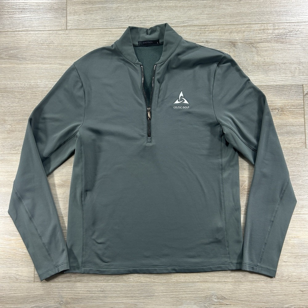 Greyson Men's Small Green 1/4 Zip Celtic Golf Performance Golf Pullover